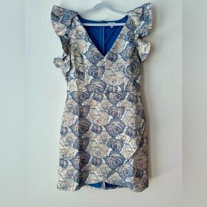 TCEC Blue and Cream Floral Mini Dress